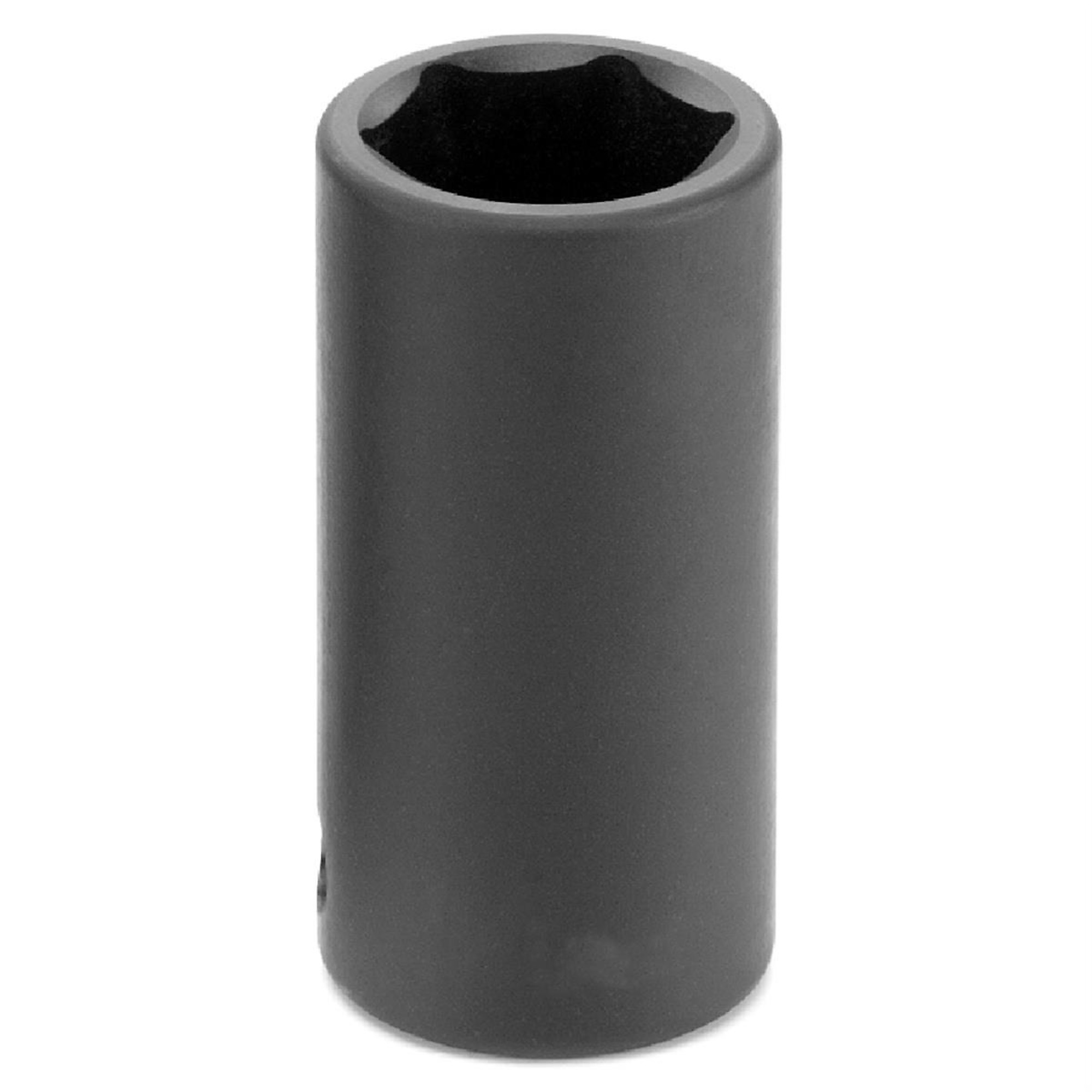 Grey Pneumatic 3/8in. Drive 18mm Semi-Deep 6-Point Impact Socket — Chrome-Molybdenum Steel, Black Oxide Coated, Model# GRE1018MSD
